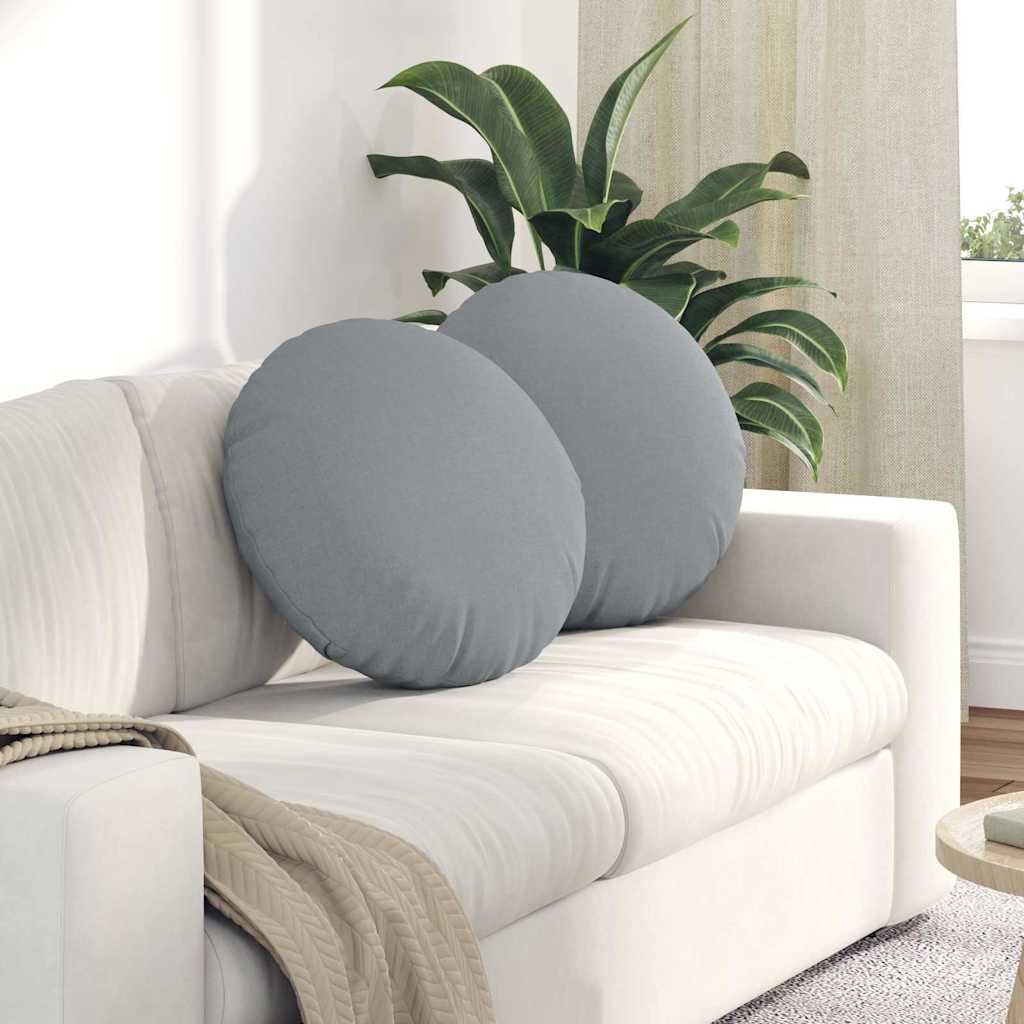 Seat Cushions 2 pcs Light Yellow Ø30 x 13 cm fabric