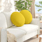 Seat Cushions 2 pcs Light Yellow Ø30 x 13 cm fabric
