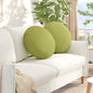 Seat Cushions 2 pcs Light Yellow Ø30 x 13 cm fabric