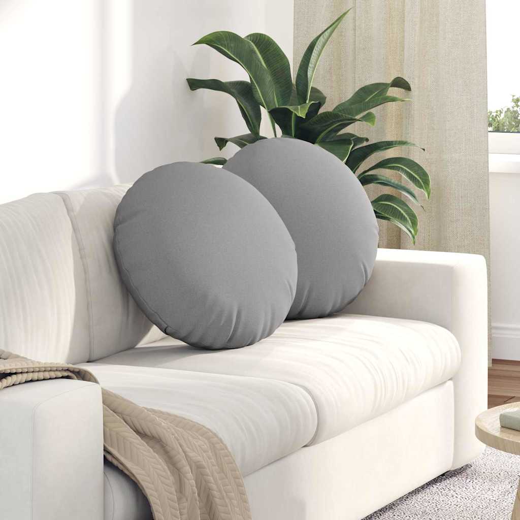 Seat Cushions 2 pcs Light Yellow Ø30 x 13 cm fabric