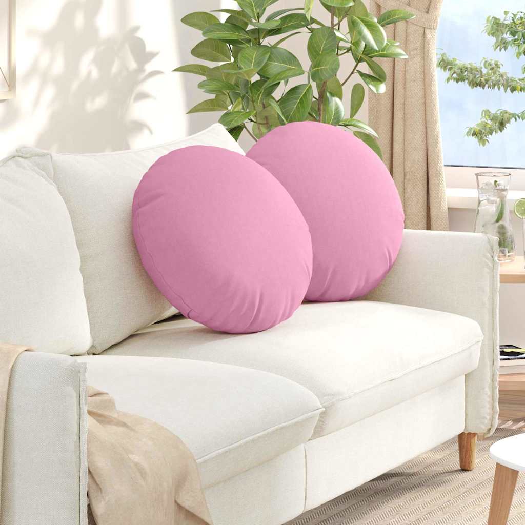 Seat Cushions 2 pcs Light Yellow Ø30 x 13 cm fabric