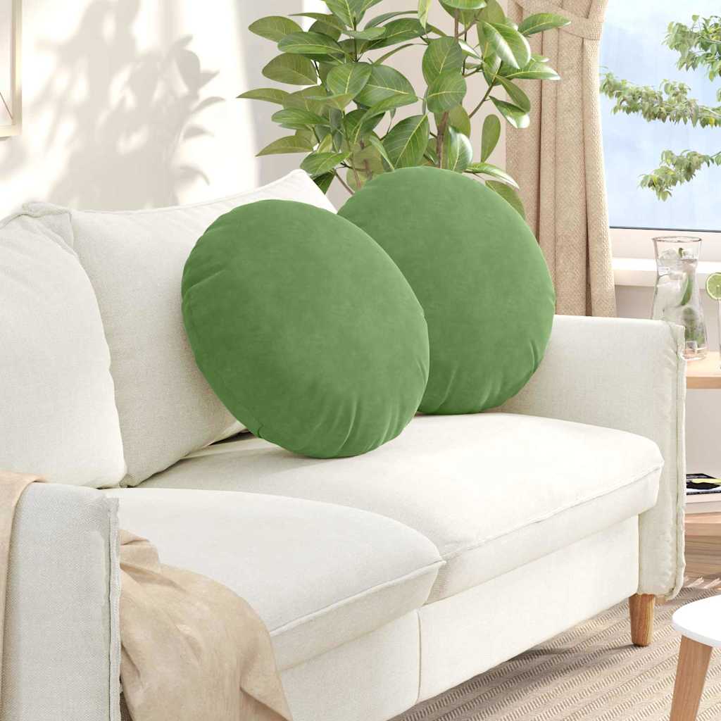 Cojines para asiento 2 pcs Amarillo Ø 40 x 13 cm Terciopelo