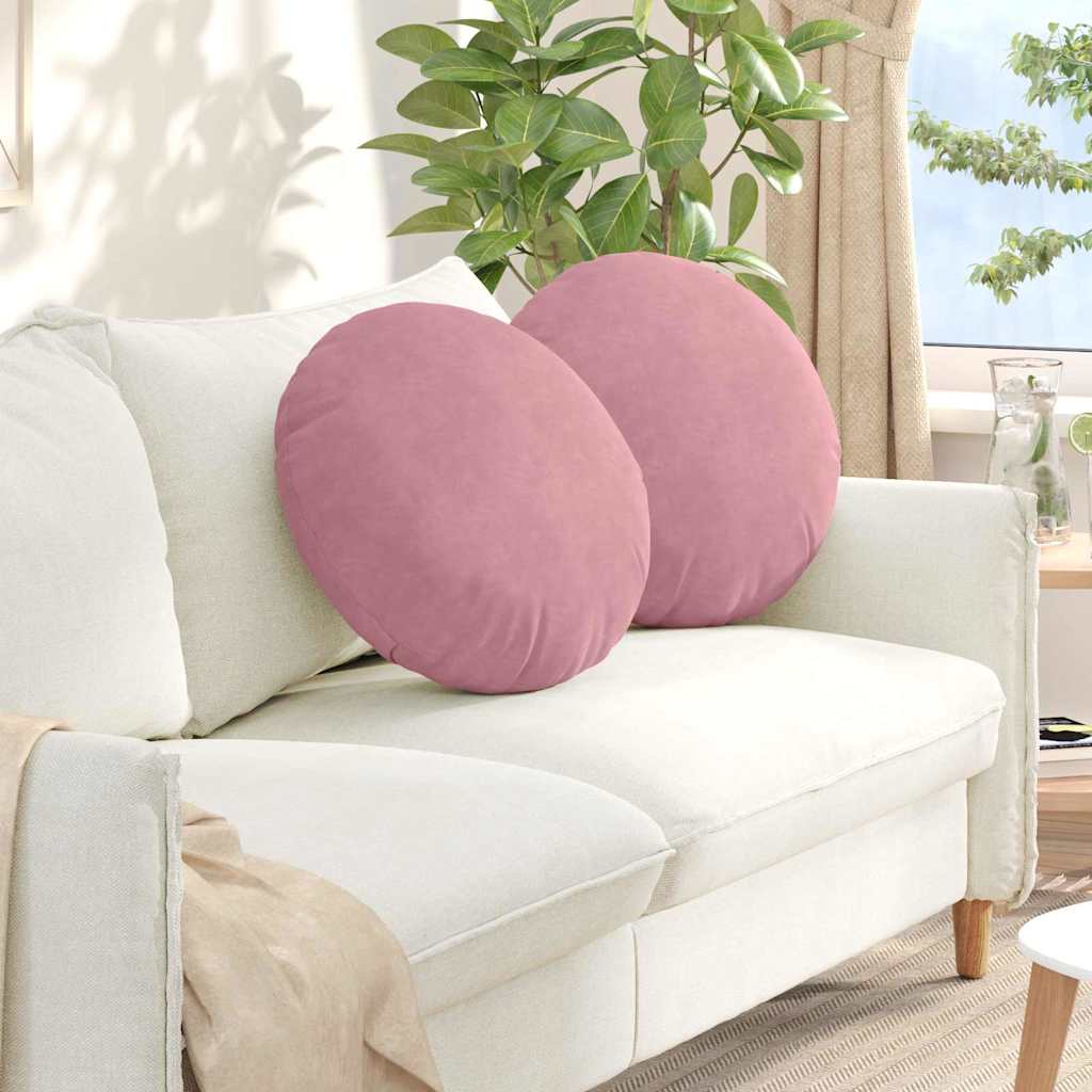 Cojines para asiento 2 pcs Amarillo Ø 40 x 13 cm Terciopelo