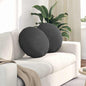 Seat Cushions 2 pcs Light Yellow Ø 40 cm Corduroy
