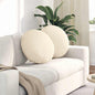 Seat Cushions 2 pcs Light Yellow Ø 40 cm Corduroy