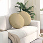 Seat Cushions 2 pcs Light Yellow Ø 40 cm Corduroy
