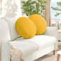 Seat Cushions 2 pcs Light Yellow Ø 40 cm Corduroy