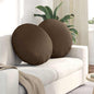 Seat Cushions 2 pcs Light Yellow Ø30 x 13 cm fabric