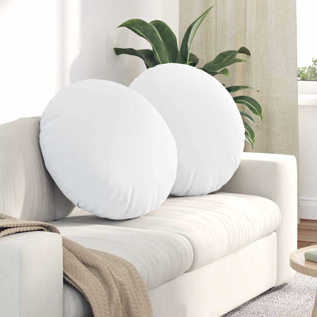 Seat Cushions 2 pcs Light Yellow Ø30 x 13 cm fabric