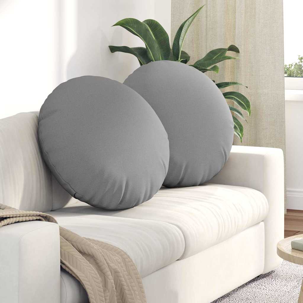 Seat Cushions 2 pcs Light Yellow Ø30 x 13 cm fabric