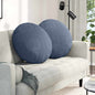 Seat Cushions 2 pcs Light Yellow Ø 40 cm Corduroy