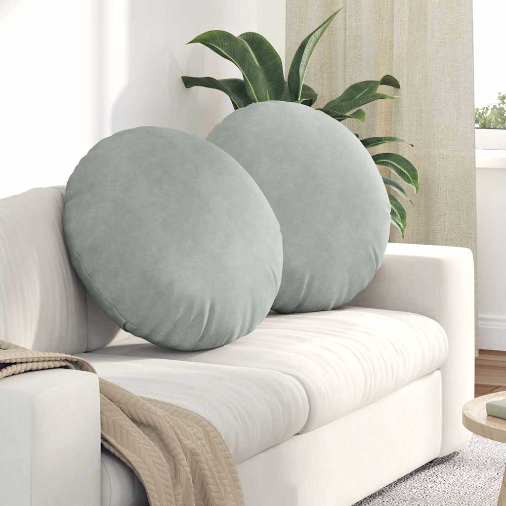 Cojines para asiento 2 pcs Amarillo Ø 40 x 13 cm Terciopelo