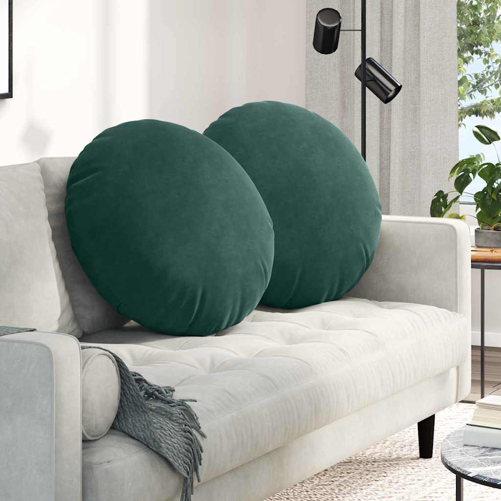 Cojines para asiento 2 pcs Amarillo Ø 40 x 13 cm Terciopelo