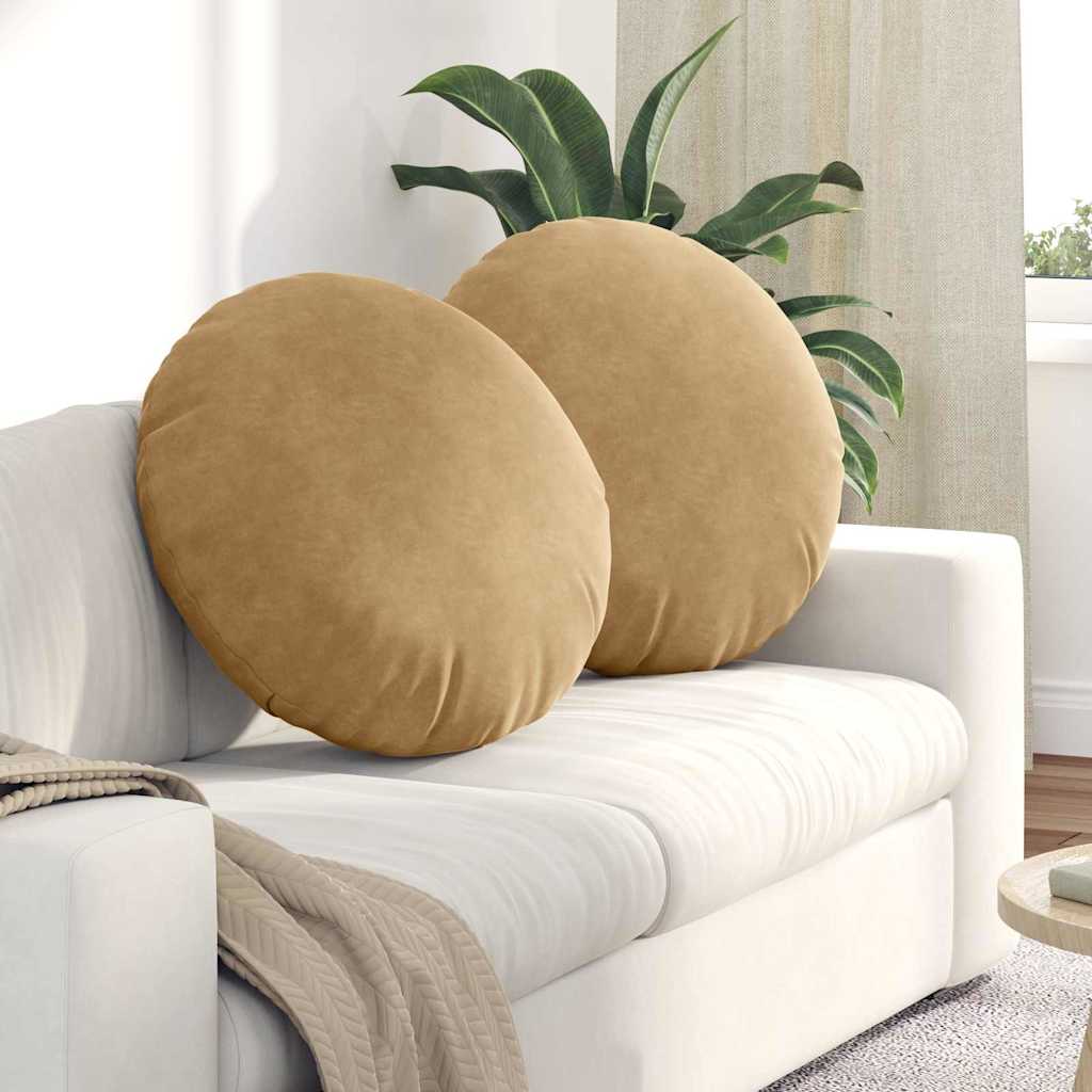 Cojines para asiento 2 pcs Amarillo Ø 40 x 13 cm Terciopelo