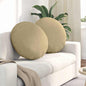Seat Cushions 2 pcs Light Yellow Ø 40 cm Corduroy