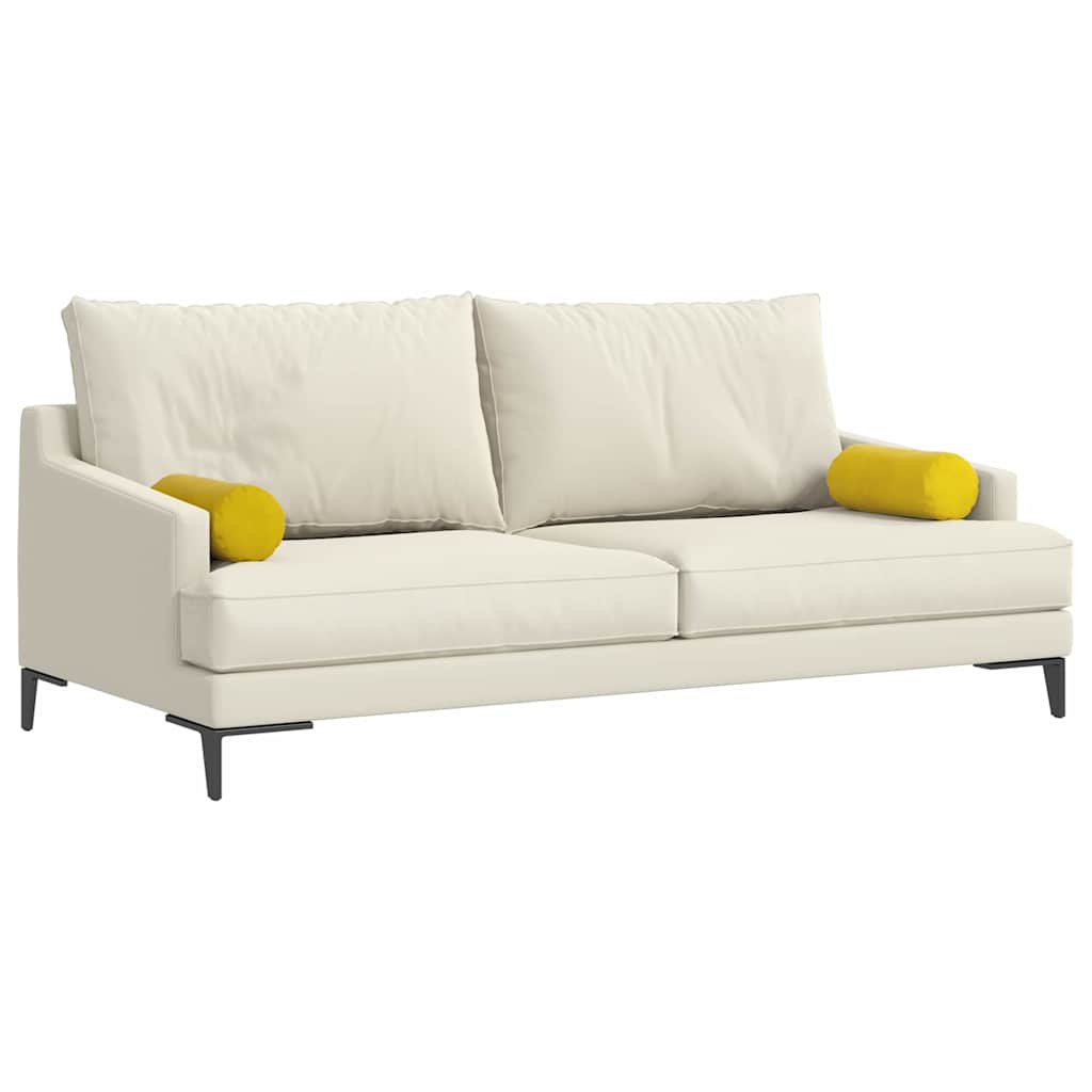 Cojines Bolster 2 pcs Amarillo Ø 15 x 40 cm Tela de pana