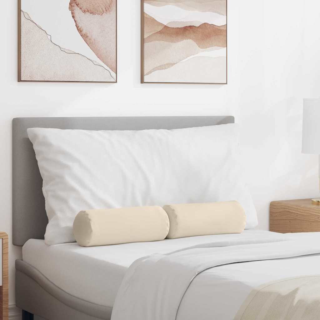 Cojines Bolster 2 pcs Beige Ø 15 x 40 cm Tela de microfibra