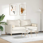 Cojines Bolster 2 pcs Beige Ø 15 x 40 cm Tela de microfibra