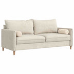 Cojines Bolster 2 pcs Beige Ø 15 x 40 cm Tela de microfibra