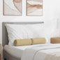 Bolster Cushions 2 pcs Light Yellow Ø 15 x 40 cm Corduroy