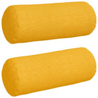 Cojines Bolster 2 pcs Amarillo Claro Ø 15 x 40 cm Tela de pana