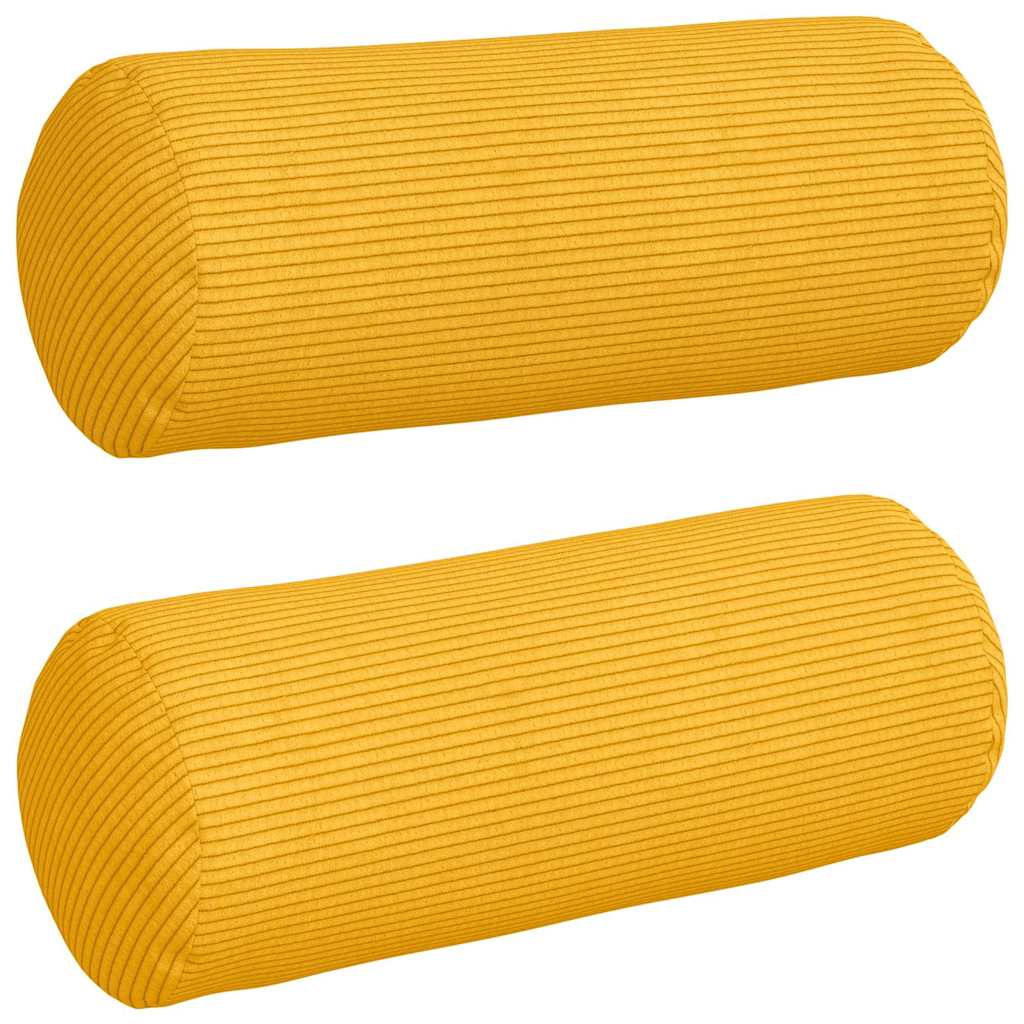 Cojines Bolster 2 pcs Amarillo Claro Ø 15 x 40 cm Tela de pana