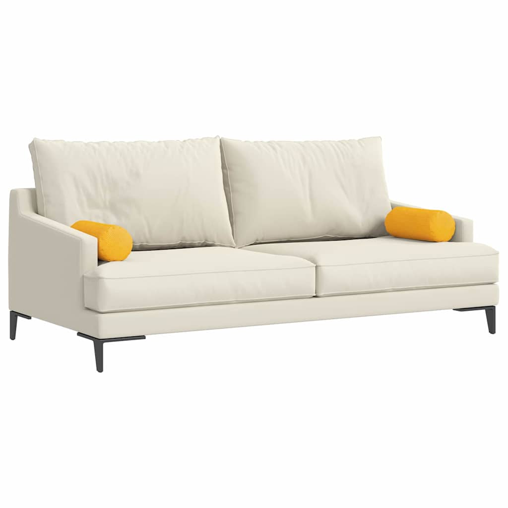 Cojines Bolster 2 pcs Amarillo Claro Ø 15 x 40 cm Tela de pana
