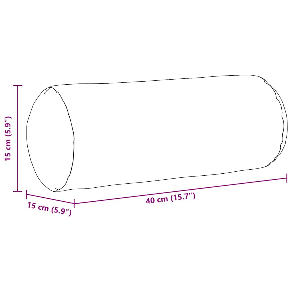 Cojines Bolster 2 pcs Amarillo Claro Ø 15 x 40 cm Tela de pana