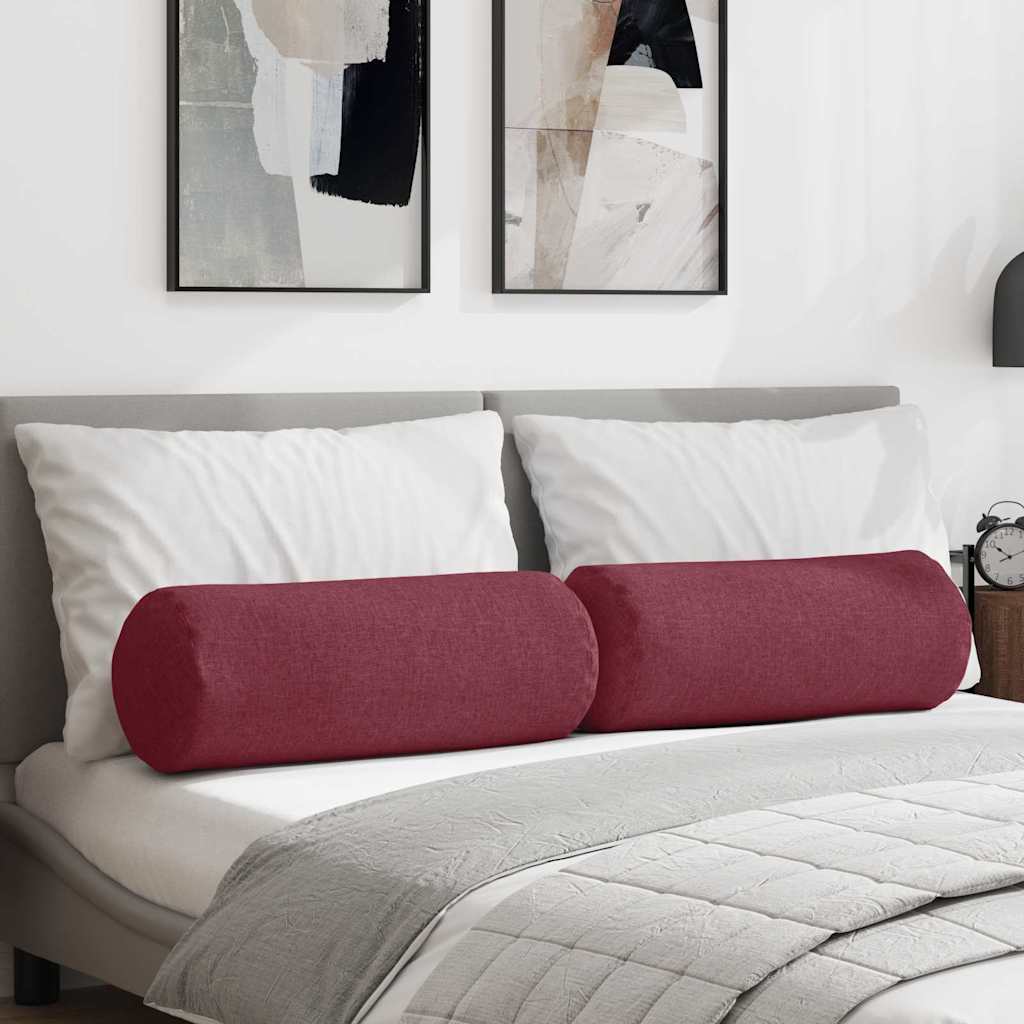 Almofadas Bolster 2 pçs Amarelo Claro Ø 15 x 40 cm tecido