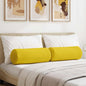 Almofadas Bolster 2 pçs Amarelo Claro Ø 15 x 40 cm tecido