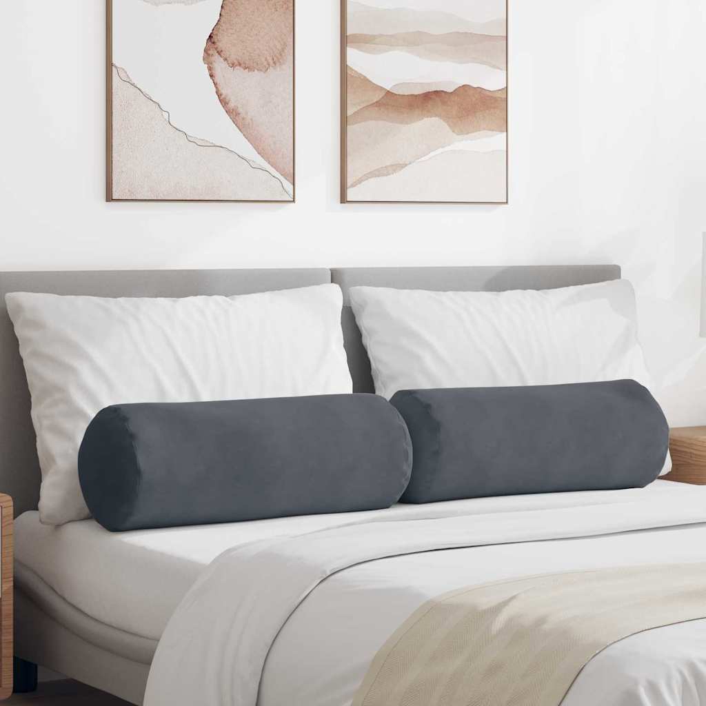 Almofadas de Reforço 2 peças Amarelo Ø 15 x 40 cm Tecido de veludo cotelê