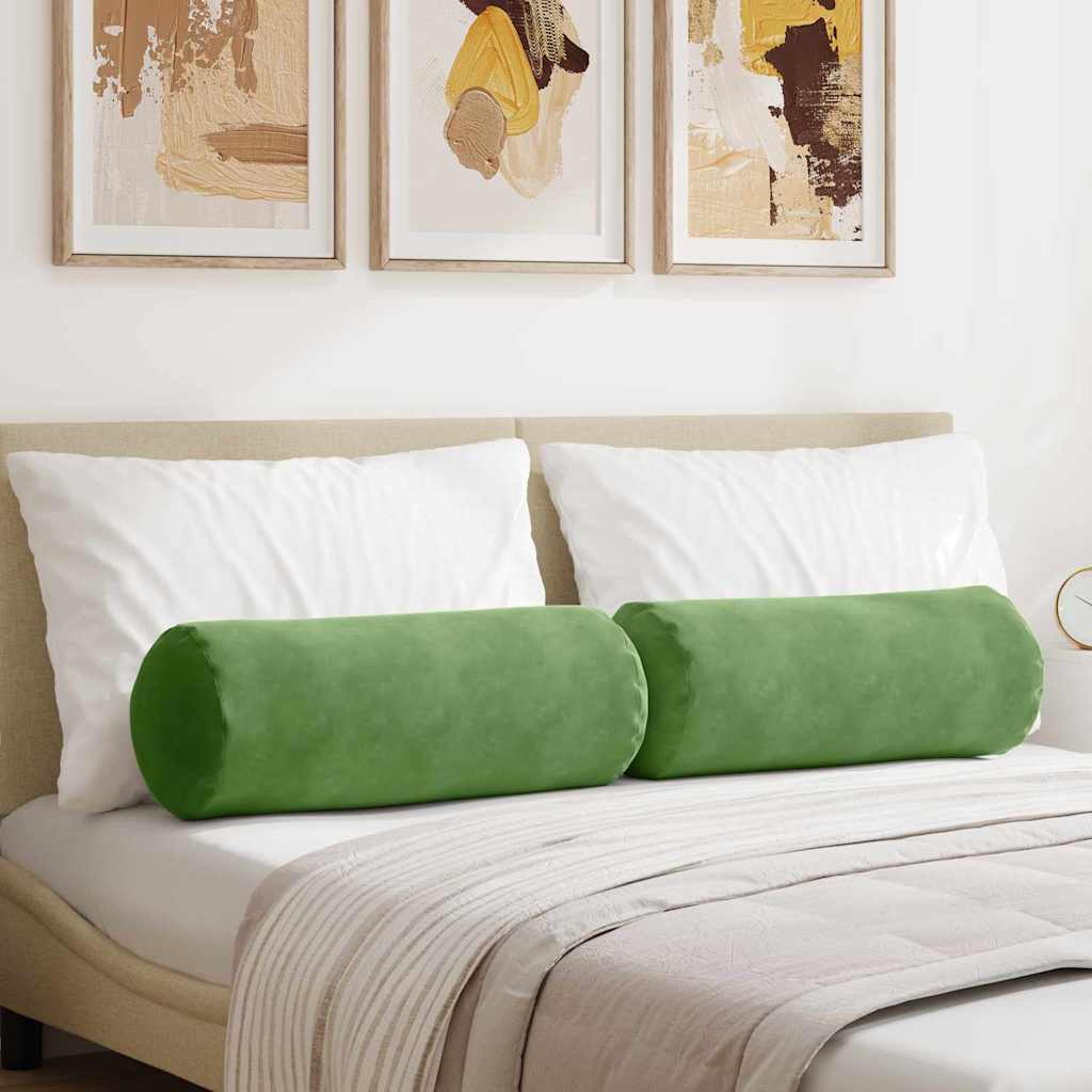 Almofadas de Reforço 2 peças Amarelo Ø 15 x 40 cm Tecido de veludo cotelê