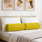 Almofadas de Reforço 2 peças Amarelo Ø 15 x 40 cm Tecido de veludo cotelê