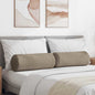 Bolster Cushions 2 pcs Beige Ø 15 x 40 cm Microfiber Fabric