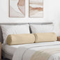 Bolster Cushions 2 pcs Beige Ø 15 x 40 cm Microfiber Fabric
