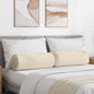 Bolster Cushions 2 pcs Beige Ø 15 x 40 cm Microfiber Fabric