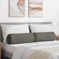 Bolster Cushions 2 pcs Light Yellow Ø 15 x 40 cm Corduroy