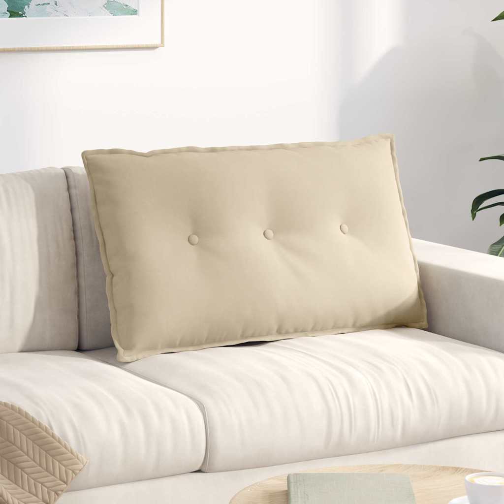 Cojín de Espalda Beige 100 x 50 cm Tela de microfibra