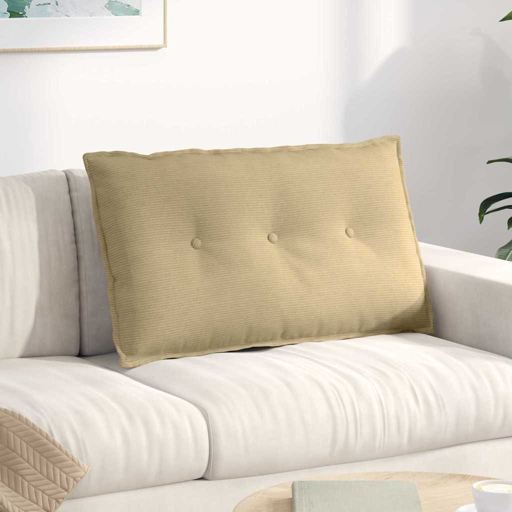 Cojín de Espalda Amarillo Claro 100 x 50 cm Tela de pana