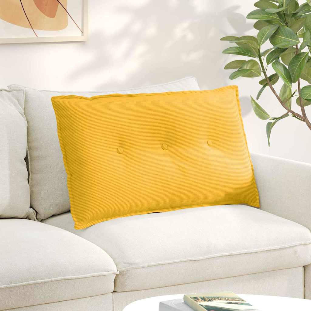 Cojín de Espalda Amarillo Claro 100 x 50 cm Tela de pana