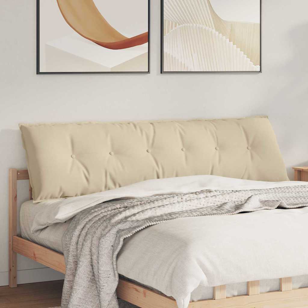 Cojín de Espalda Beige 100 x 50 cm Tela de microfibra