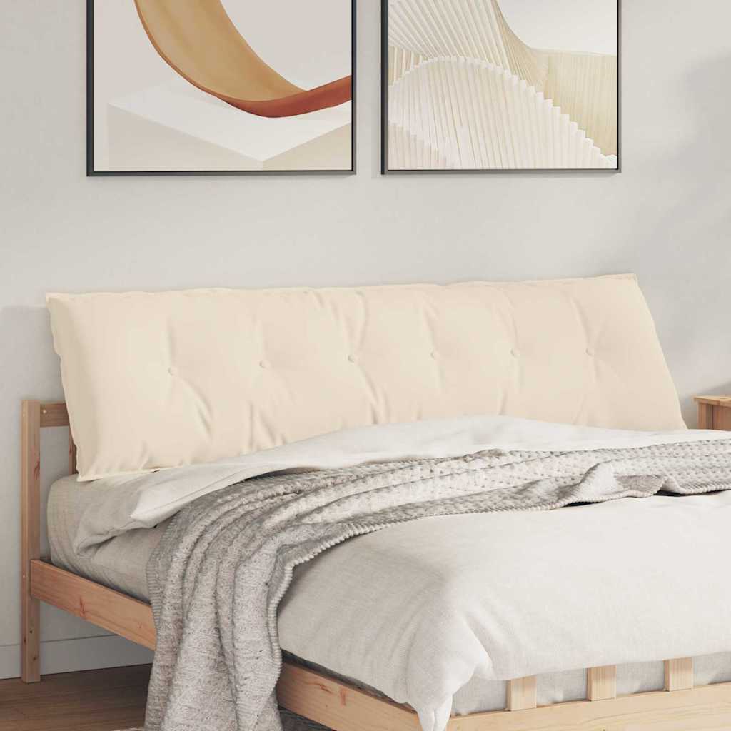 Cojín de Espalda Beige 100 x 50 cm Tela de microfibra