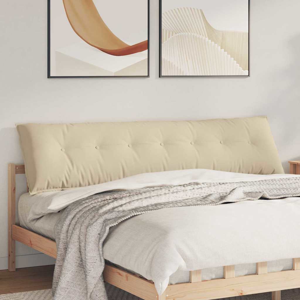 Cojín de Espalda Beige 100 x 50 cm Tela de microfibra