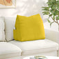 Yellow Back Cushion 45 x 20 x 35 cm Corduroy Fabric