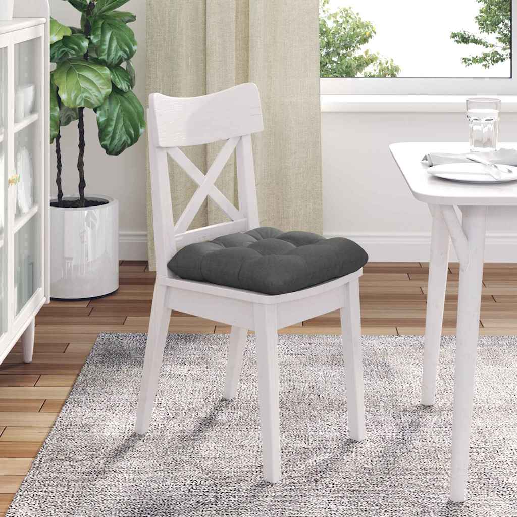 Cojines para asiento 4 pcs Gris oscuro 45 x 45 x 12 cm tela