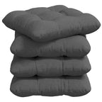 Cojines para asiento 4 pcs Gris oscuro 45 x 45 x 12 cm tela