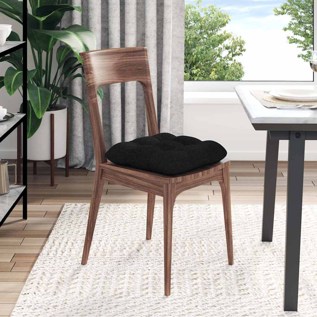 Cojines para asiento 4 pcs Negro 45 x 45 x 12 cm tela