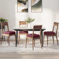 Cojines para asiento 4 pcs Rojo vino 45 x 45 x 12 cm tela