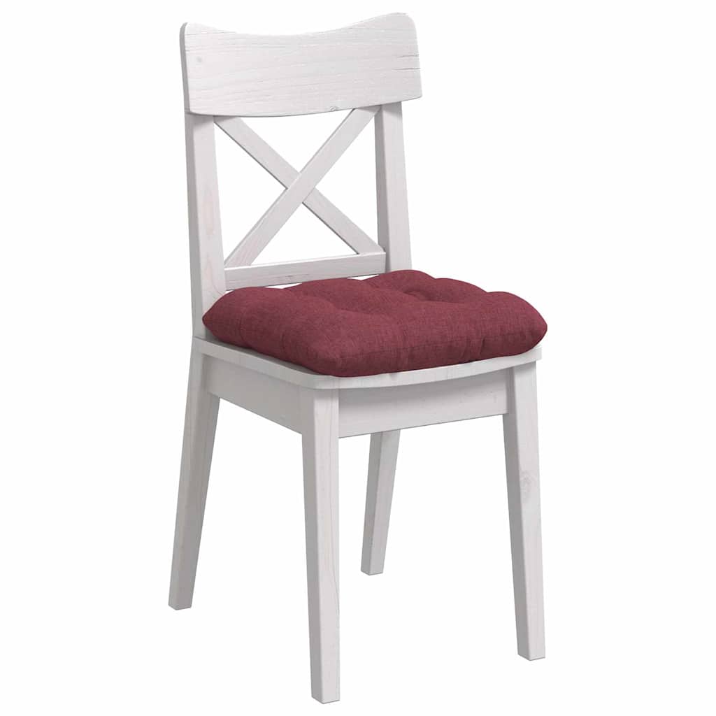 Cojines para asiento 4 pcs Rojo vino 45 x 45 x 12 cm tela
