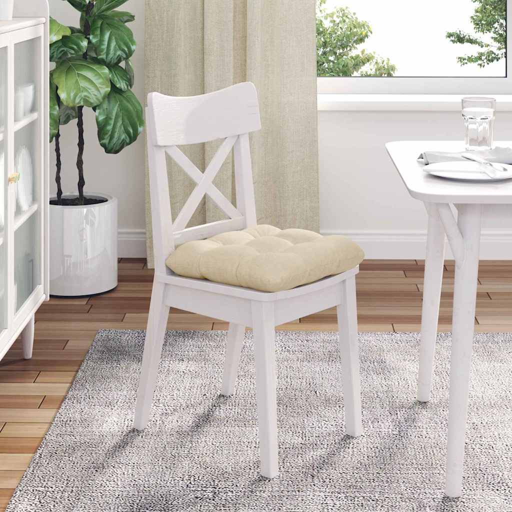 Cojines para asiento 4 pcs Crema 45 x 45 x 12 cm tela